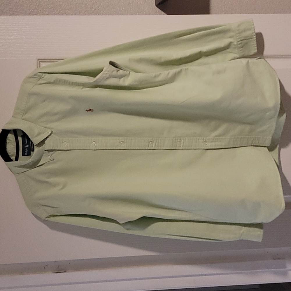 Men's Polo by Ralph Lauren Large green long-sleeve button down